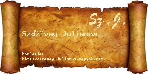 Szávay Julianna névjegykártya